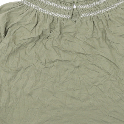 Womens UK Size 10 Marks and Spencer Green Basic Blouse