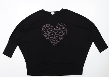 Blue Vanilla Womens Black Polyester Basic Blouse Size S Round Neck