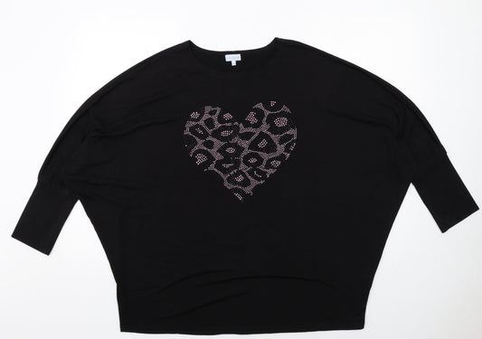 Blue Vanilla Womens Black Polyester Basic Blouse Size S Round Neck