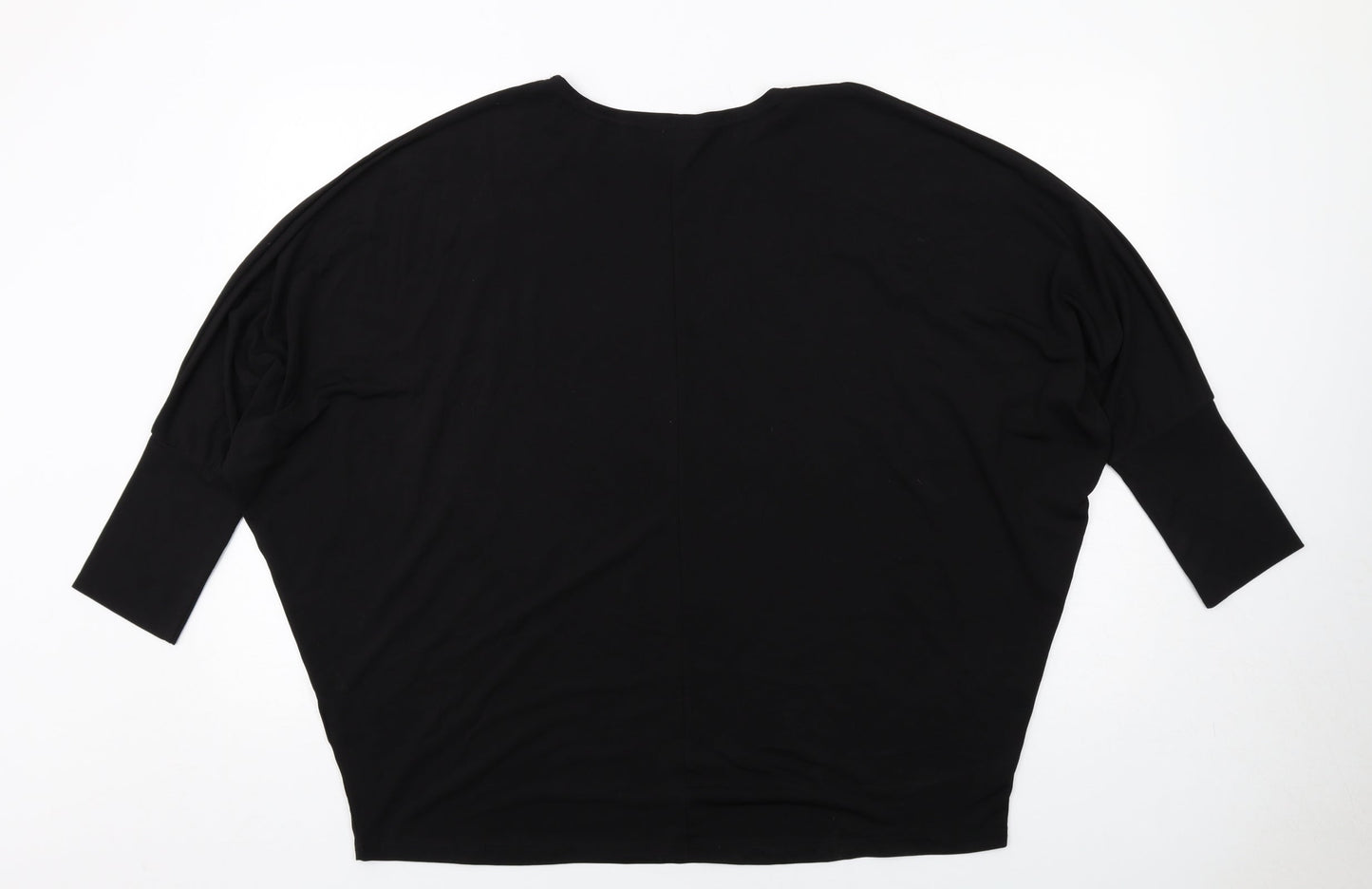 Blue Vanilla Womens Black Polyester Basic Blouse Size S Round Neck