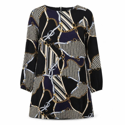 Wallis Womens Multicoloured Geometric Viscose A-Line Size 14 Round Neck Zip