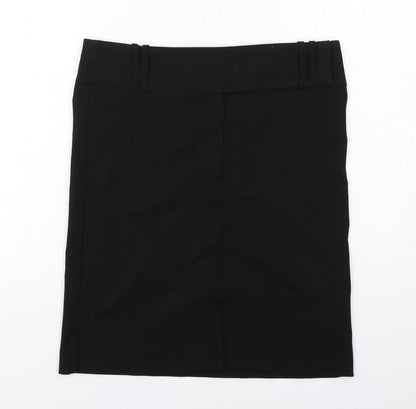 Miss Selfridge Womens Black Polyester A-Line Skirt Size 10 Zip