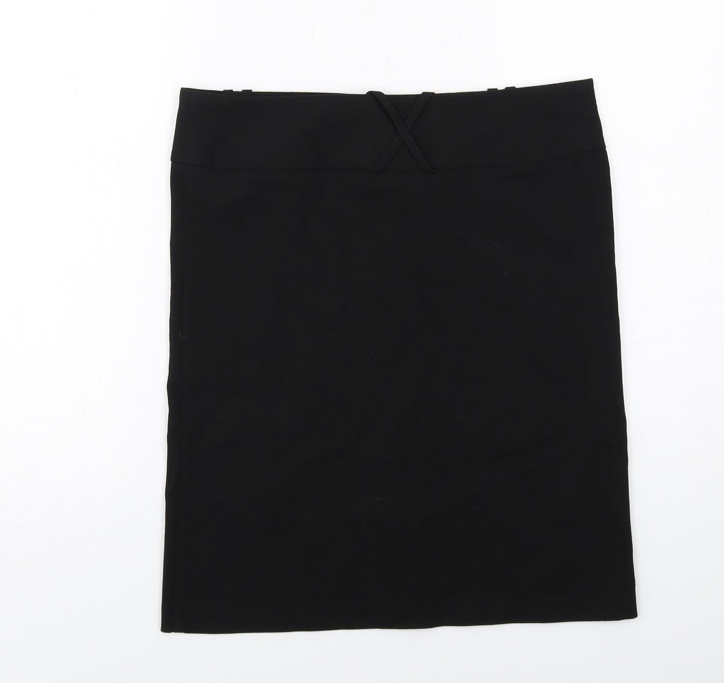 Miss Selfridge Womens Black Polyester A-Line Skirt Size 10 Zip