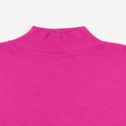 Zara Womens Pink Polyester Pullover Sweatshirt Size M Snap