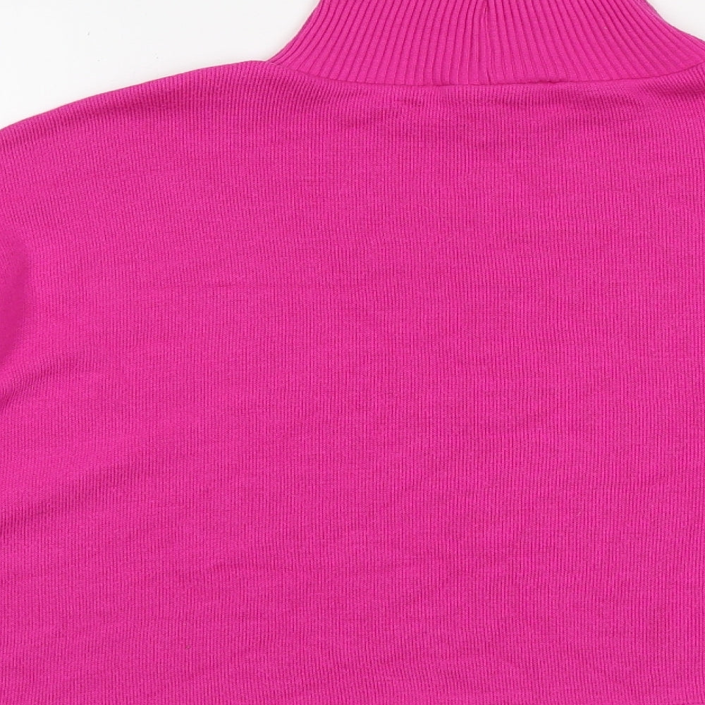 Zara Womens Pink Polyester Pullover Sweatshirt Size M Snap