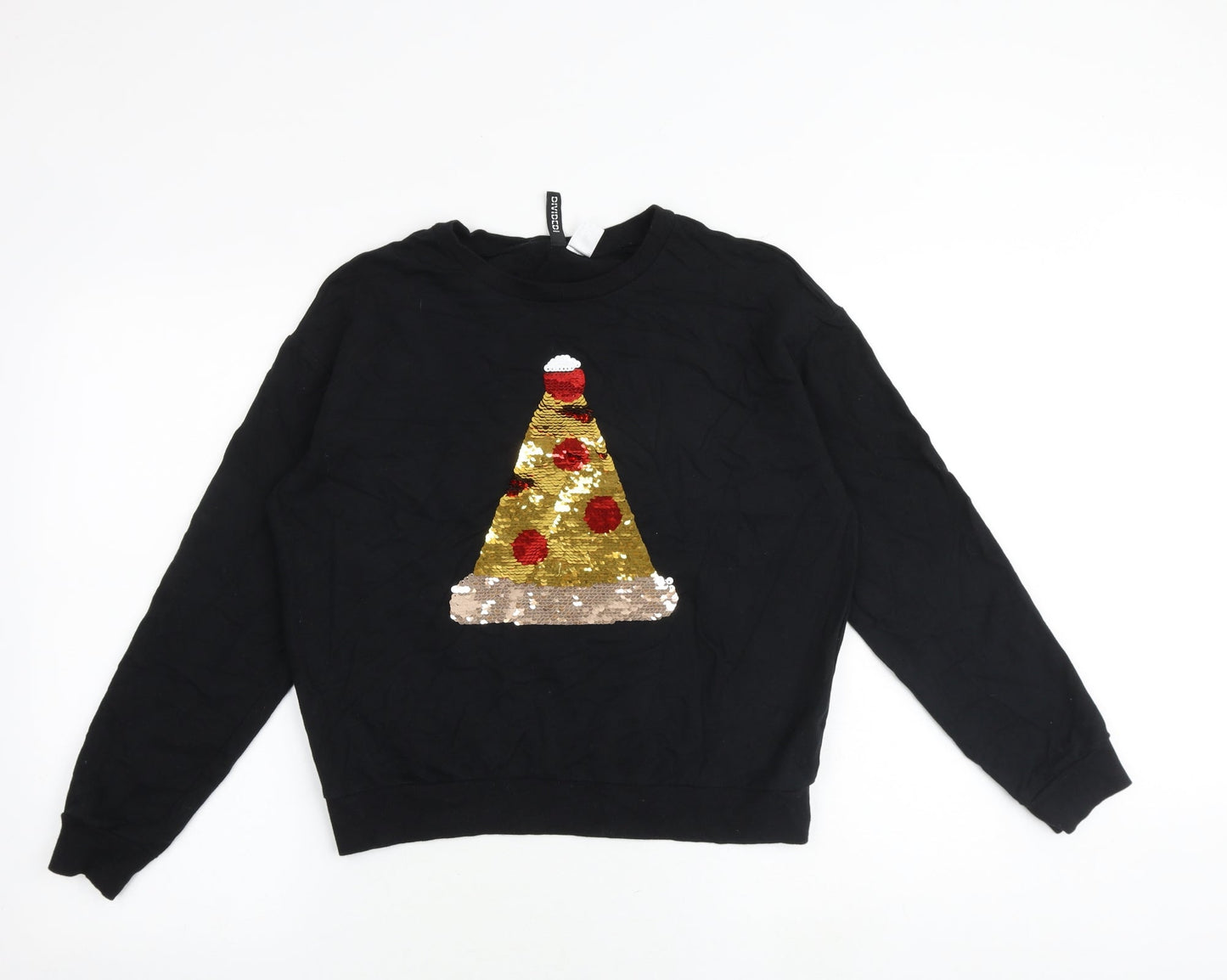 H&M Womens Black Cotton Pullover Sweatshirt Size M Pullover