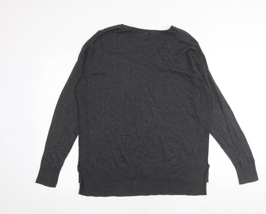 Indigo Womens Grey Round Neck Polyamide Pullover Jumper Size 14