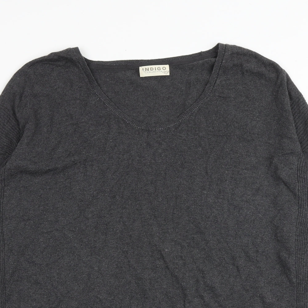 Womens UK Size 14 Indigo Grey Pullover Jumper