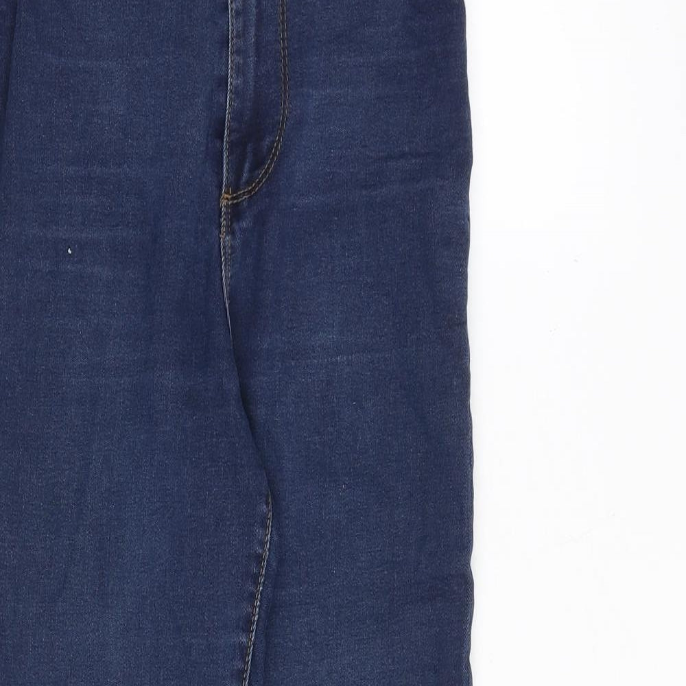 Denim & Co. Womens Blue Cotton Straight Jeans Size 8 Regular Zip
