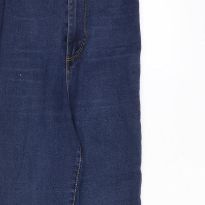 Denim & Co. Womens Blue Cotton Straight Jeans Size 8 Regular Zip