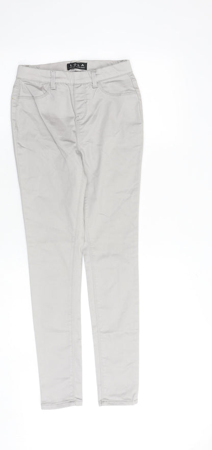 Peacocks Womens Grey Cotton Skinny Jeans Size 8 Regular - High rise