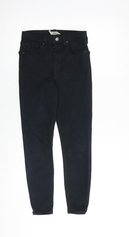 Topshop Womens Black Cotton Skinny Jeans Size 28 in Regular Zip