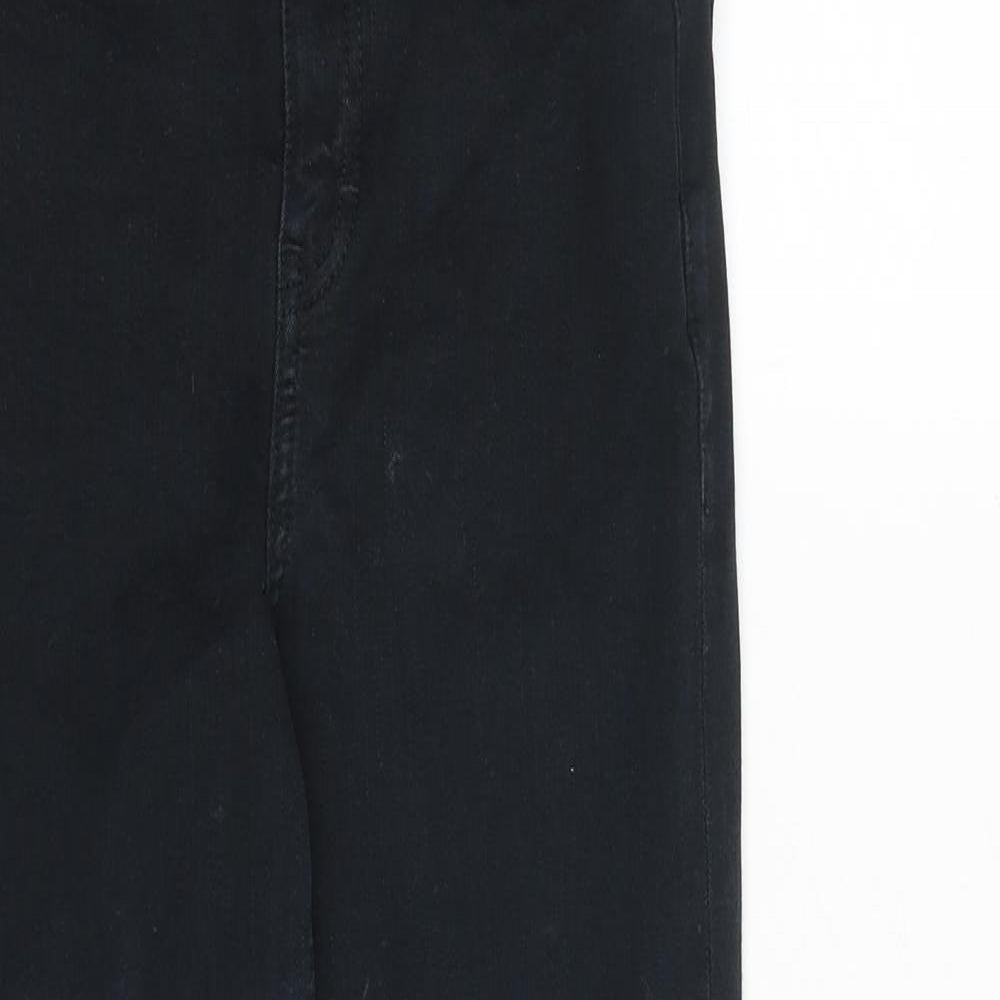 Topshop Womens Black Cotton Skinny Jeans Size 28 in Regular Zip