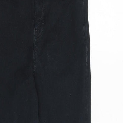Topshop Womens Black Cotton Skinny Jeans Size 28 in Regular Zip