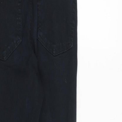 Topshop Womens Black Cotton Skinny Jeans Size 28 in Regular Zip