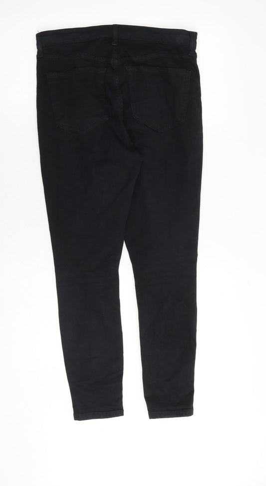 Topshop Womens Black Cotton Skinny Jeans Size 30 in Regular Zip
