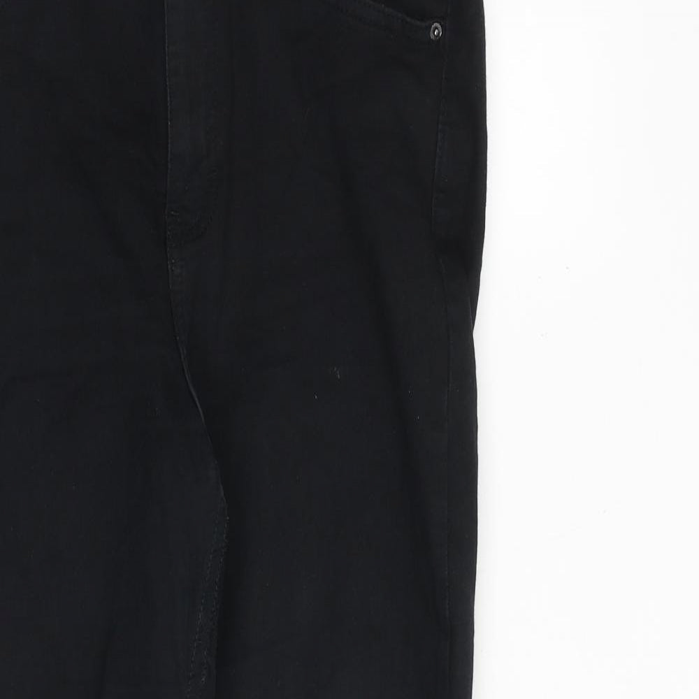 Topshop Womens Black Cotton Skinny Jeans Size 30 in Regular Zip
