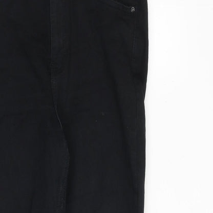 Topshop Womens Black Cotton Skinny Jeans Size 30 in Regular Zip