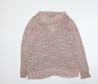 Zizzi Womens Pink V-Neck Acrylic Cardigan Jumper Size M