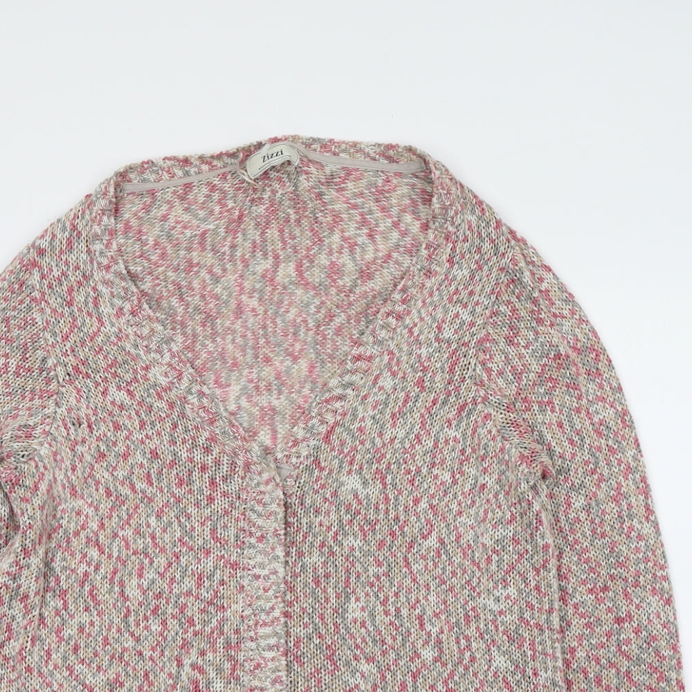 Zizzi Womens Pink V-Neck Acrylic Cardigan Jumper Size M