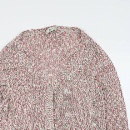 Zizzi Womens Pink V-Neck Acrylic Cardigan Jumper Size M