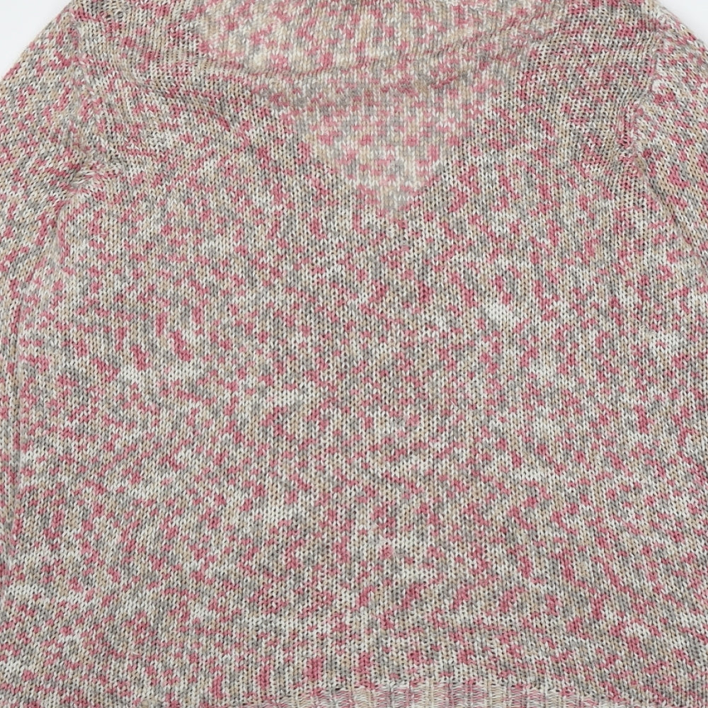 Zizzi Womens Pink V-Neck Acrylic Cardigan Jumper Size M