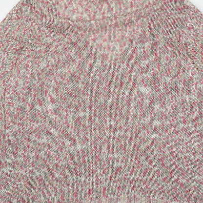 Zizzi Womens Pink V-Neck Acrylic Cardigan Jumper Size M