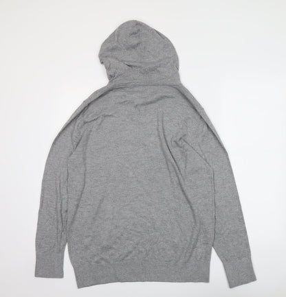 Crew Clothing Mens Grey V-Neck Viscose Pullover Jumper Size L Long Sleeve