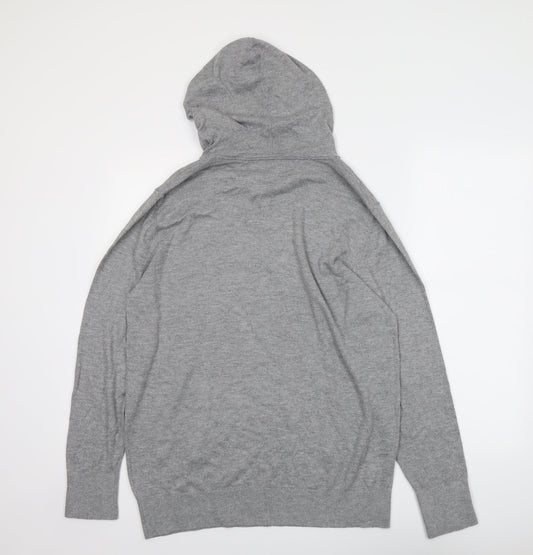 Crew Clothing Mens Grey V-Neck Viscose Pullover Jumper Size L Long Sleeve