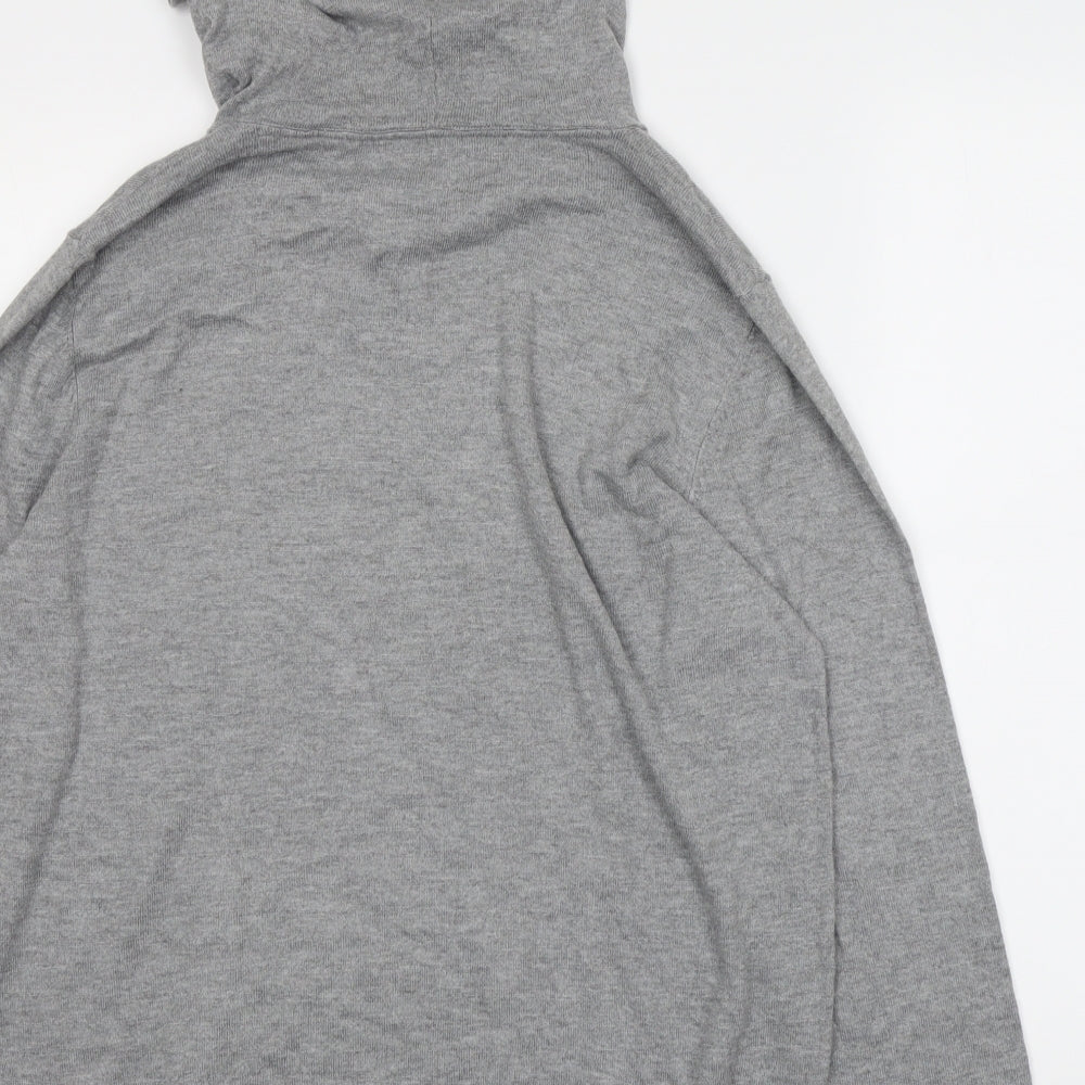 Crew Clothing Mens Grey V-Neck Viscose Pullover Jumper Size L Long Sleeve