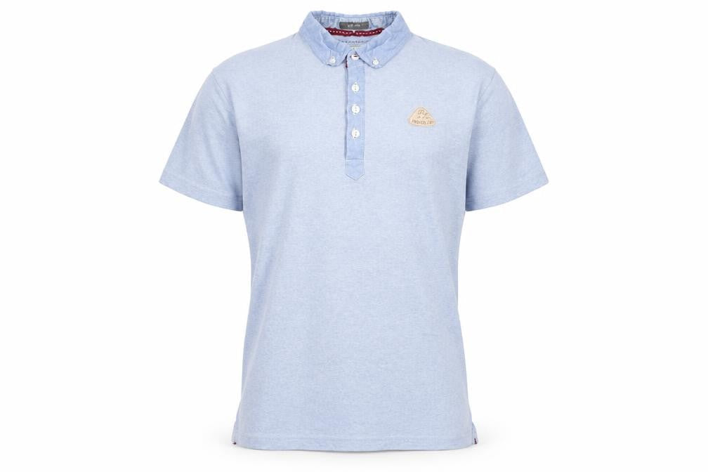 Mens UK Size L Indigo Cotton Polo Shirt
