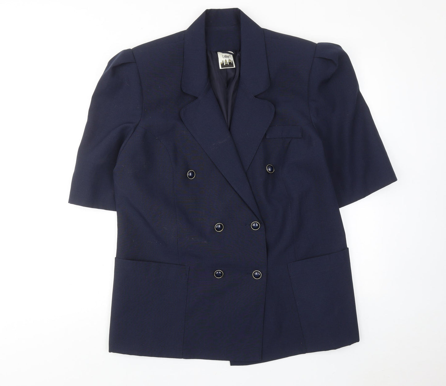 Citilities Womens Blue Polyester Jacket Suit Jacket Size 20 Button - Pockets