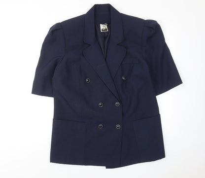 Citilities Womens Blue Polyester Jacket Suit Jacket Size 20 Button - Pockets