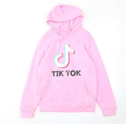 Tik Tok Womens Pink Polyester Pullover Hoodie Size M Pullover