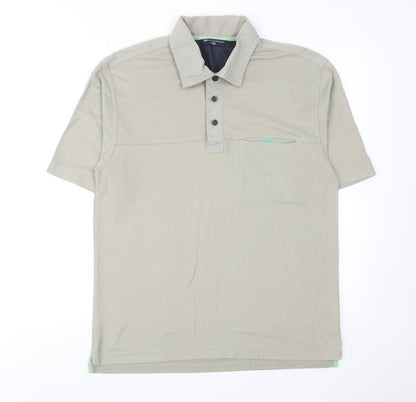 Blue Harbour Mens Grey Cotton Polo Size S Collared Button