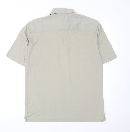 Blue Harbour Mens Grey Cotton Polo Size S Collared Button