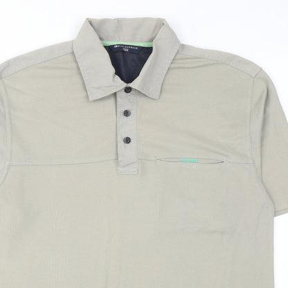 Blue Harbour Mens Grey Cotton Polo Size S Collared Button