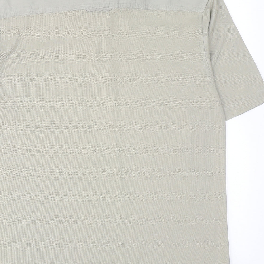 Blue Harbour Mens Grey Cotton Polo Size S Collared Button