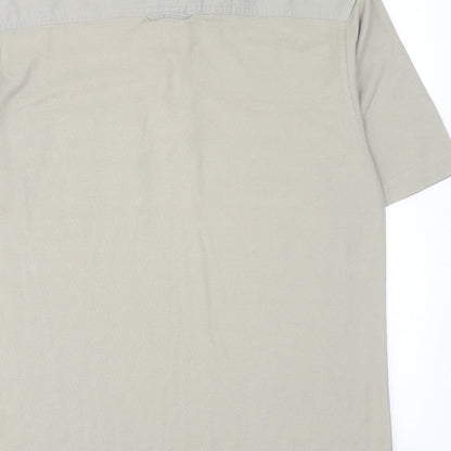 Blue Harbour Mens Grey Cotton Polo Size S Collared Button