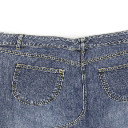 Falmer Womens Blue Cotton Bandage Skirt Size 12 Zip