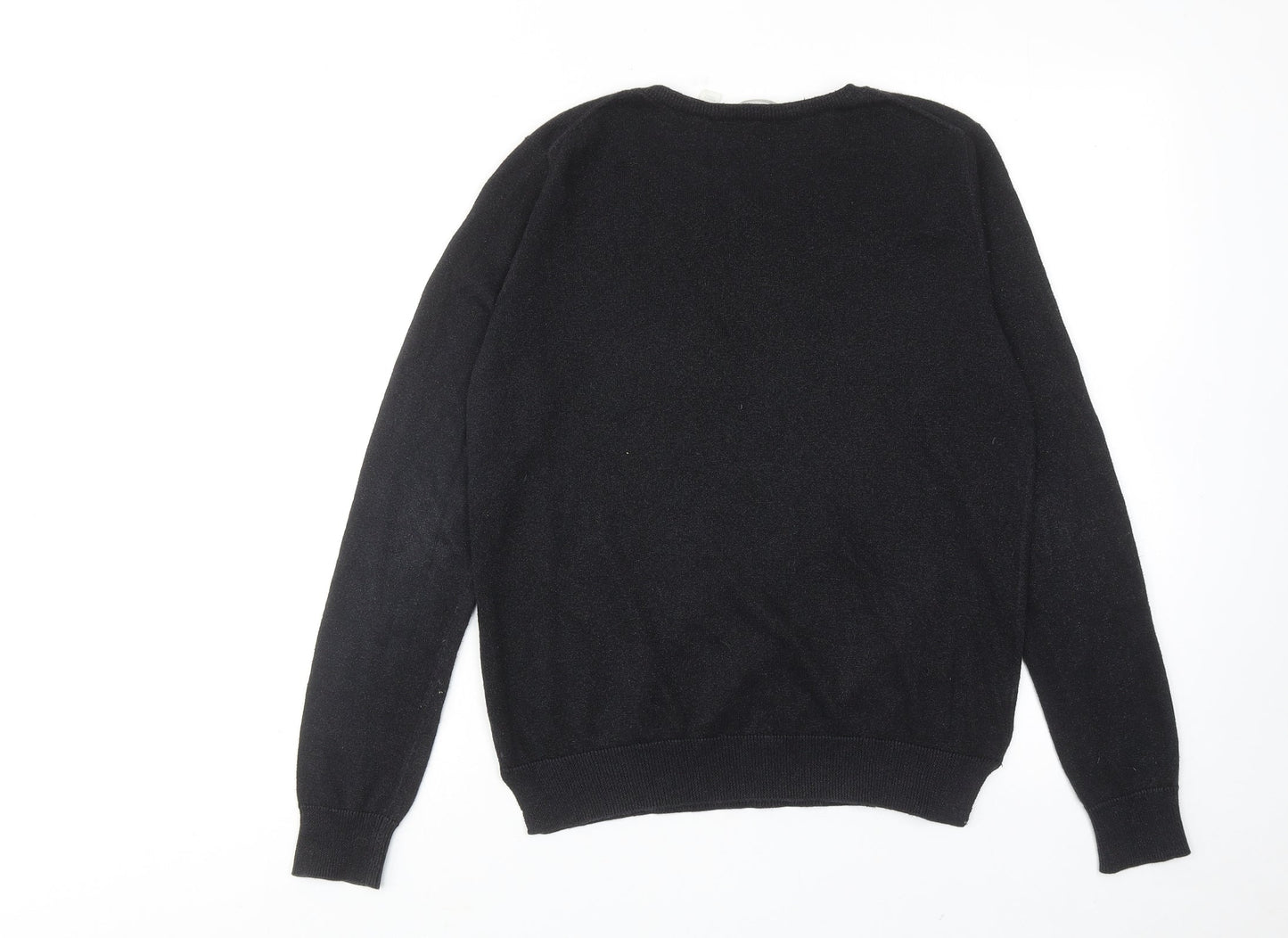 Trenery Womens Black Round Neck Cotton Pullover Jumper Size S