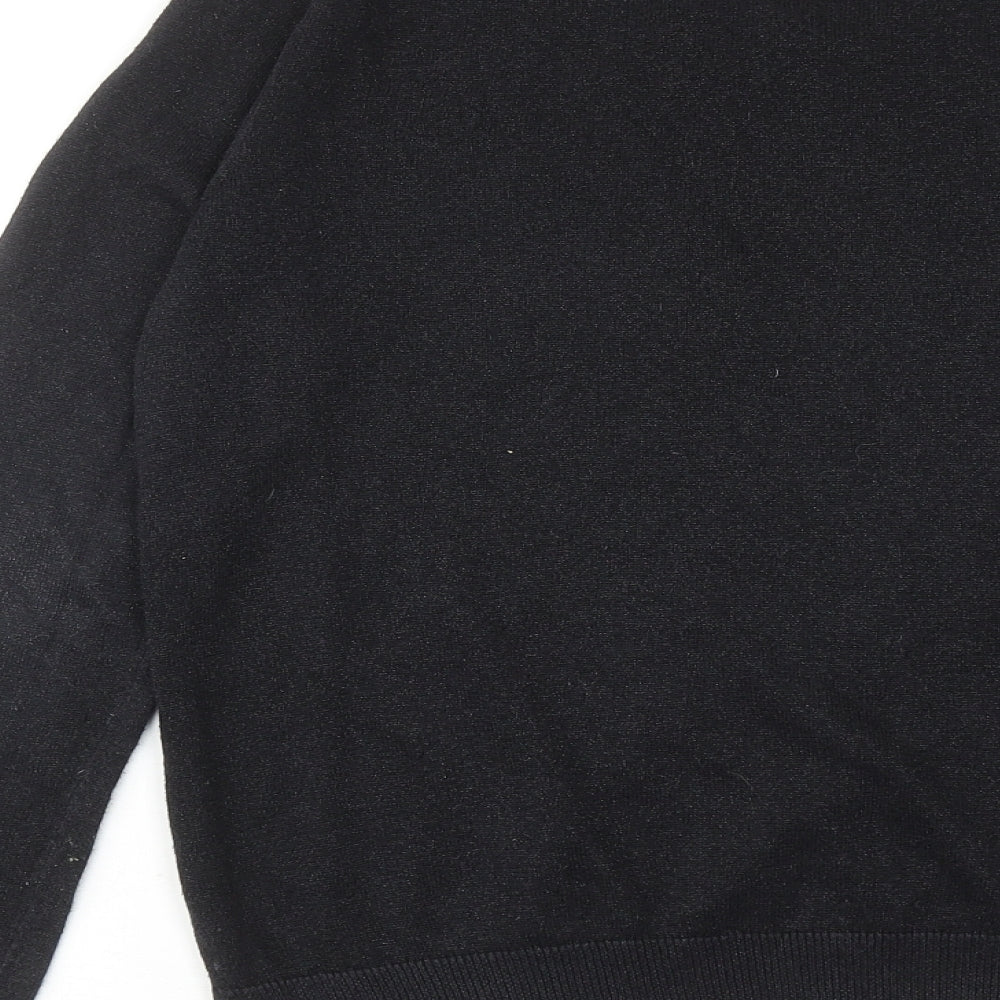 Trenery Womens Black Round Neck Cotton Pullover Jumper Size S