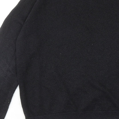 Trenery Womens Black Round Neck Cotton Pullover Jumper Size S