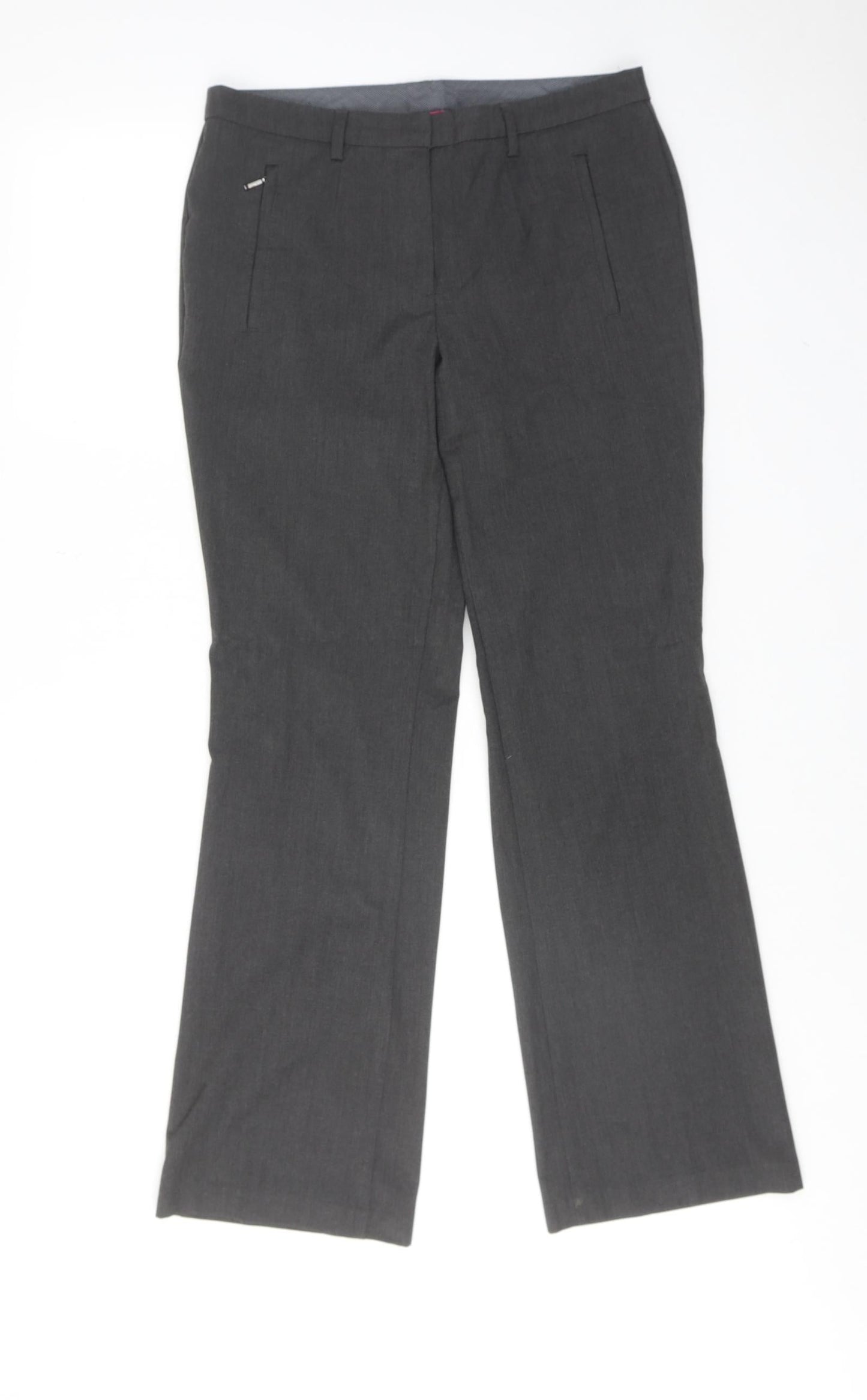 Womens UK Size 10 Marks and Spencer Regular Fit Dress Pants Grey Trousers