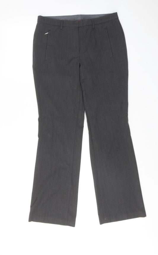 Womens UK Size 10 Marks and Spencer Regular Fit Dress Pants Grey Trousers