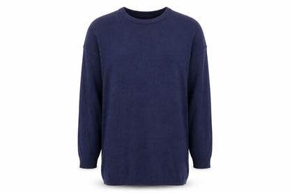 BHS Womens Blue Cotton Jumper Dress Size 10 Round Neck Pullover