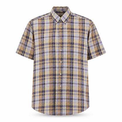 Timberjack Mens Multicoloured Plaid Polyester Button-Up Size M Collared Button