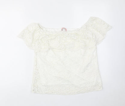 Womens UK Size 12 Oasis White Basic Blouse