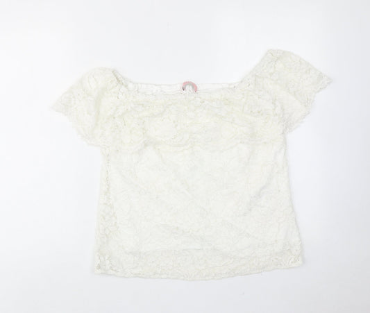 Womens UK Size 12 Oasis White Basic Blouse