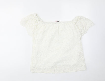 Womens UK Size 12 Oasis White Basic Blouse